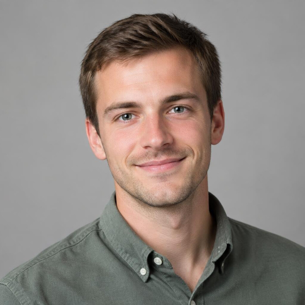 Studio portrait of a young man smiling