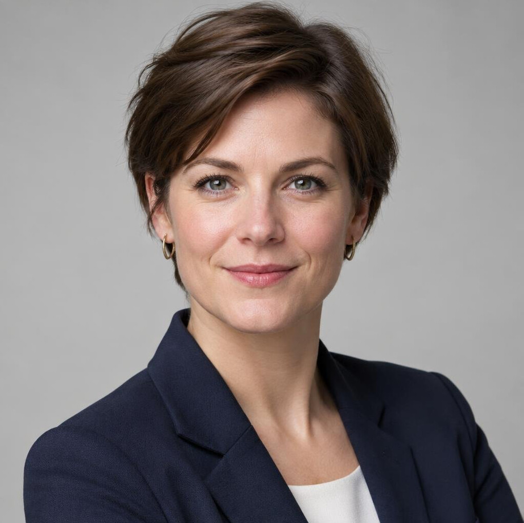 Studio portrait of a professional woman with short hair