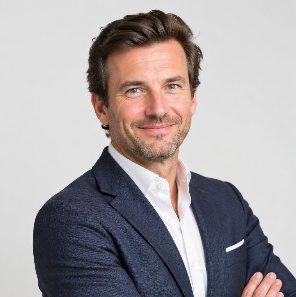 Businessman in a suit smiling