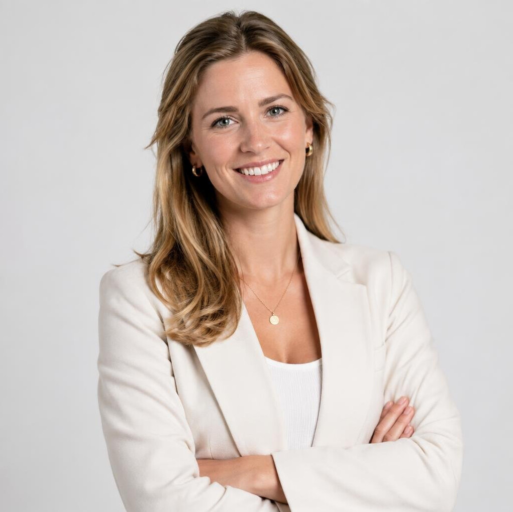 Businesswoman smiling in an office setting